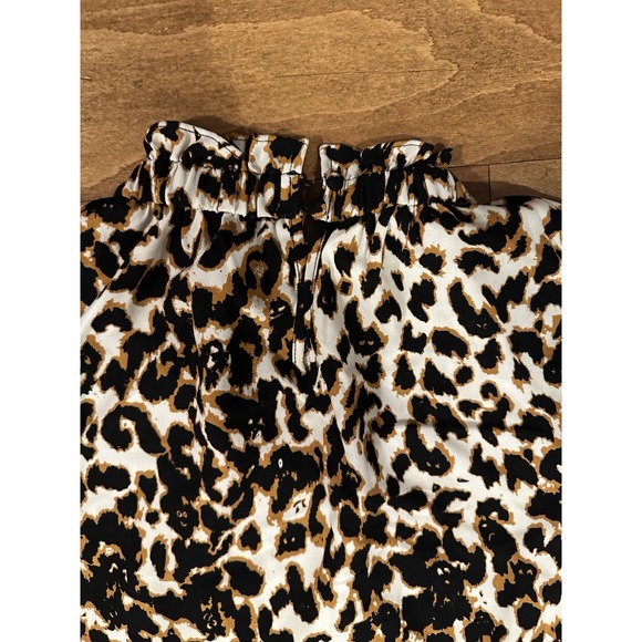 THML Boutique Women's Top Size Small Leopard Ruffle Sleeve High Neck - Picture 6 of 6